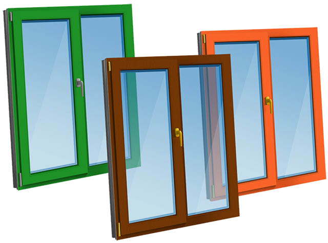 Цветные пластиковые окна - коричневые, серые по доступной цене фото Верея
